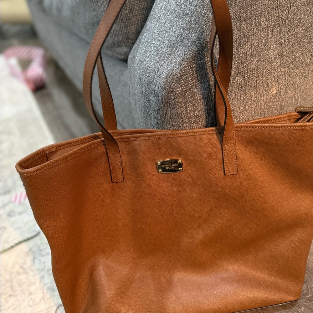 Michael Kors Brown Leather Tote Bag